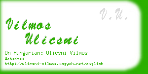 vilmos ulicsni business card